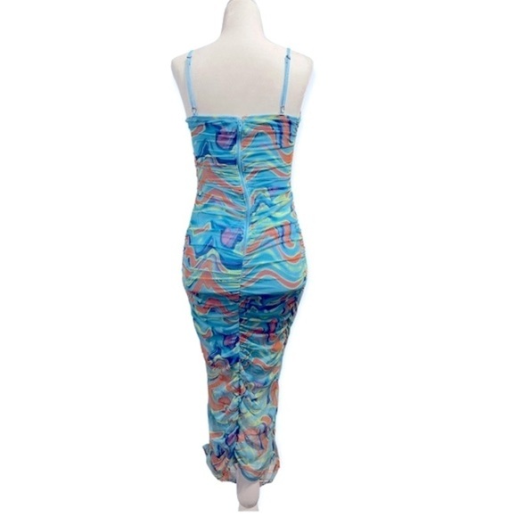 NWT wild fable psychedelic print micro mesh maxi dress - Picture 4 of 7